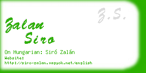 zalan siro business card